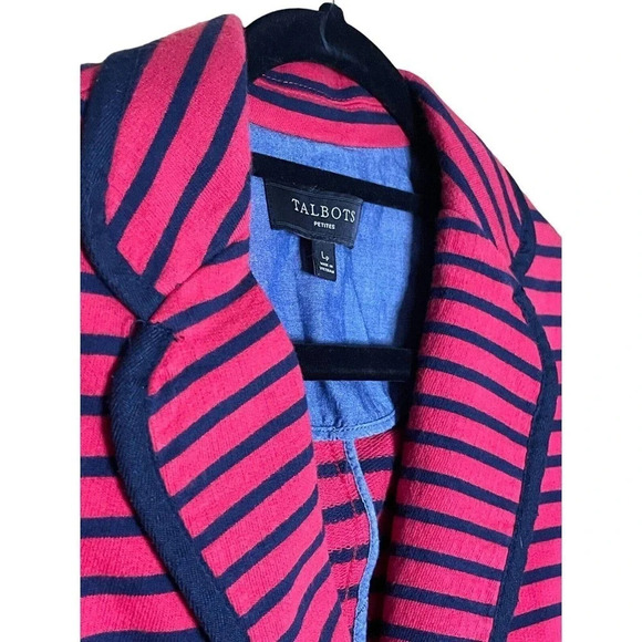 TALBOTS WOMEN’s Size Large Petite PL BLAZER JACKET 3/4 Sleeve Anchor Buttons - Picture 5 of 9